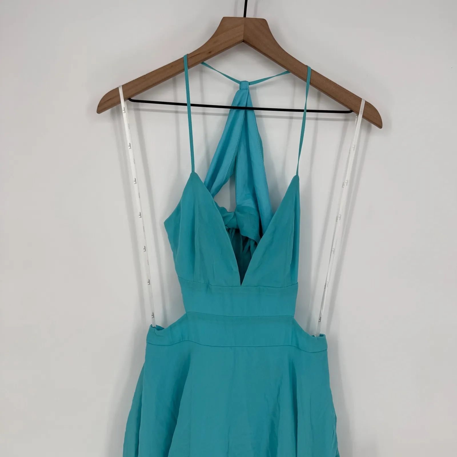 Lulus Tier and Now Blue Tie-Back‎ Tiered Maxi Dress Size S - Image 4