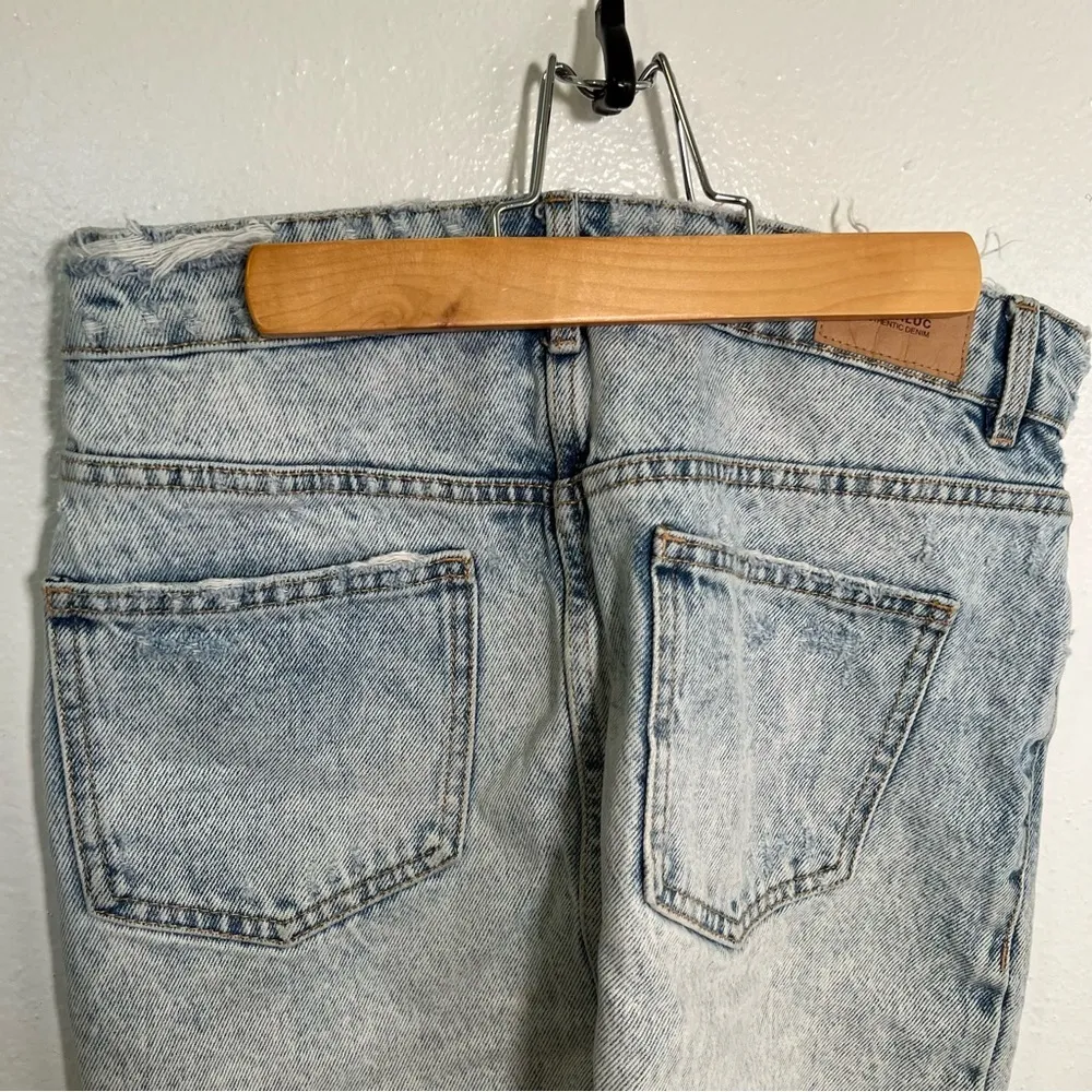 Zara Trafaluc Cut Off Denim Mini Skirt Acid Wash - Image 11