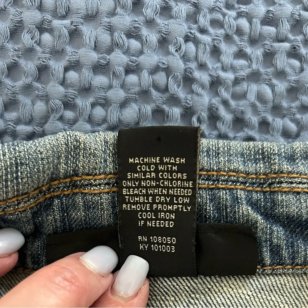 Venezia Denim Jacket Crop Stretch Y2K Size 14/16 Stretch Blue - Image 9