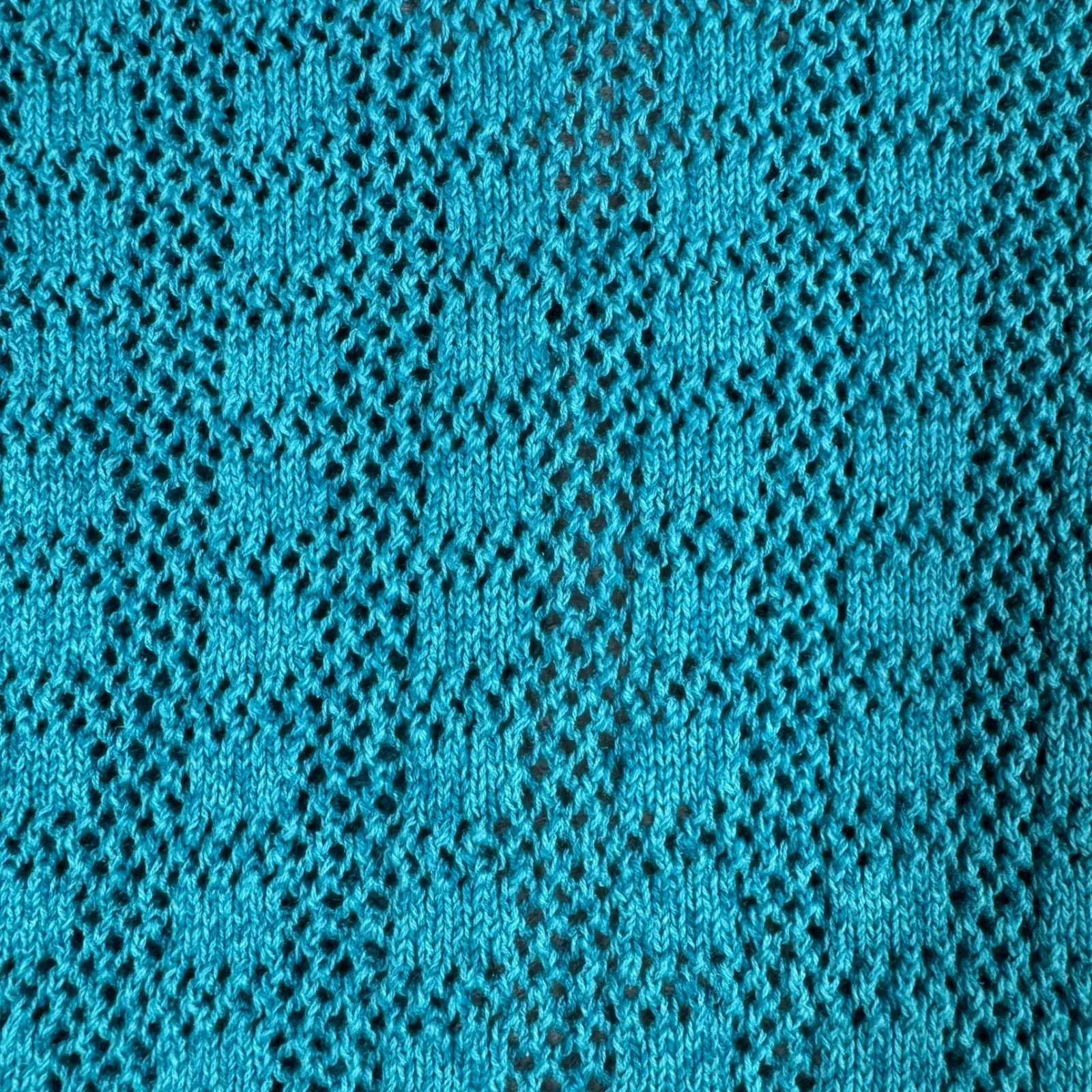 Christopher & Banks Cardigan Teal Crochet Open Front Button Ramie Cotton Women M - Image 4