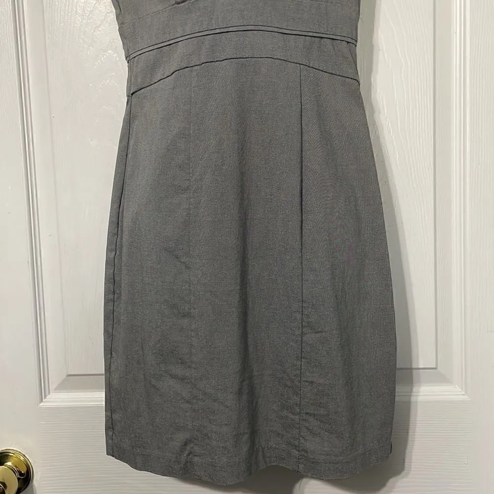 XOXO MIDI Sheath Dress Gray Cap Sleeve VNeck  Size 5/6‎ - Image 5