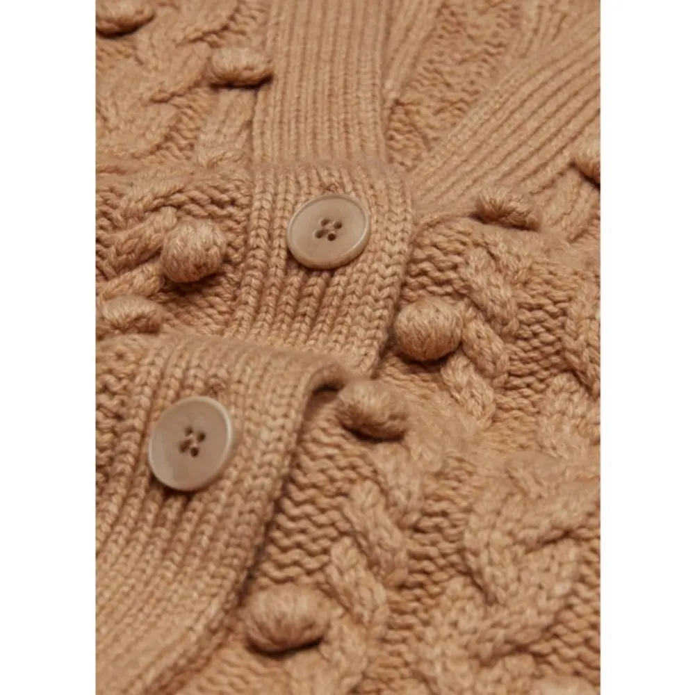 💕ARITZIA WILFRED💕 Alps Cardigan ~ Pom Pom Cable Knit Antique Beige Small - Image 6