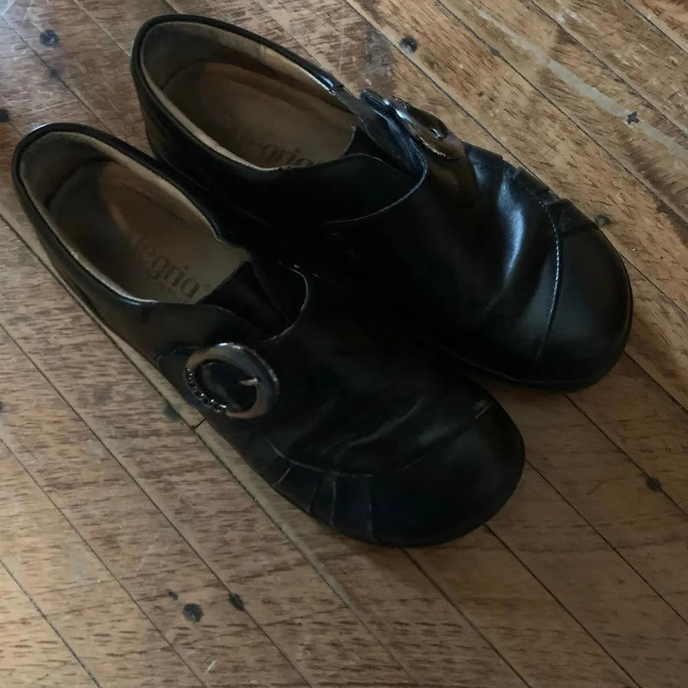 Alegria arch support black buckled nursing 39/9 ortho slip on shoes - Image 5