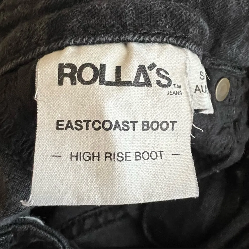 Rolla’s Women’s East Coast High Rise Black Denim Cropped Bootcut Jeans Size 27 - Image 5