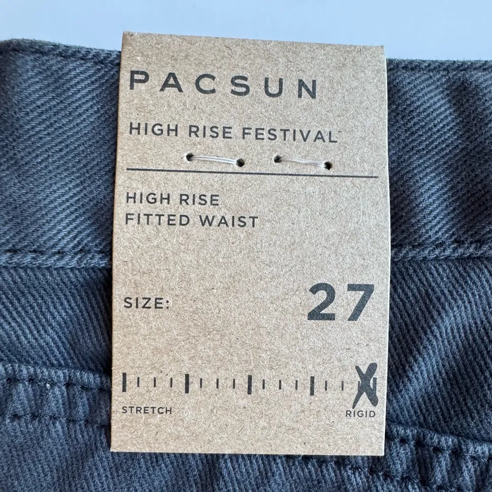 PacSun High Waist Festival Distressed Jean Shorts Faded Black Size 27 NWT - Image 12