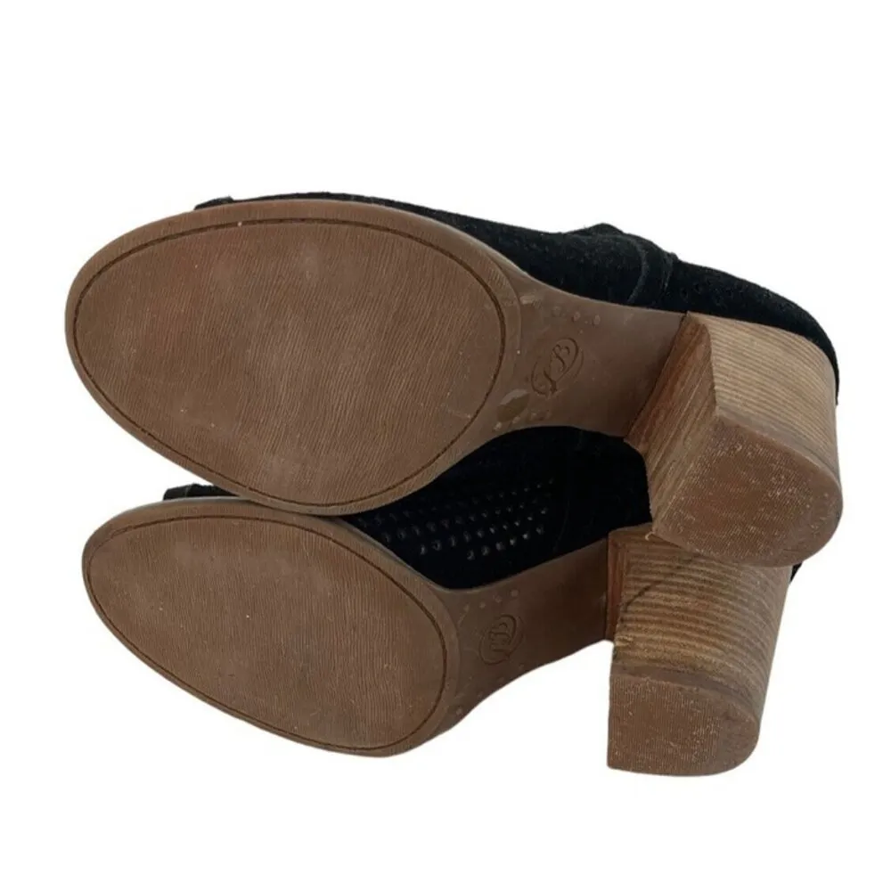 *Lucky Brand Larise Black Suede Leather Ankle Booties Womens US 10 Laser Cut - Image 11