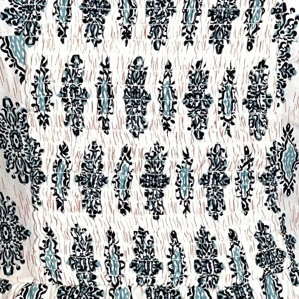 Womens Dress Size XS Geometric Print Sleeveless Bow Mini Button - Image 7