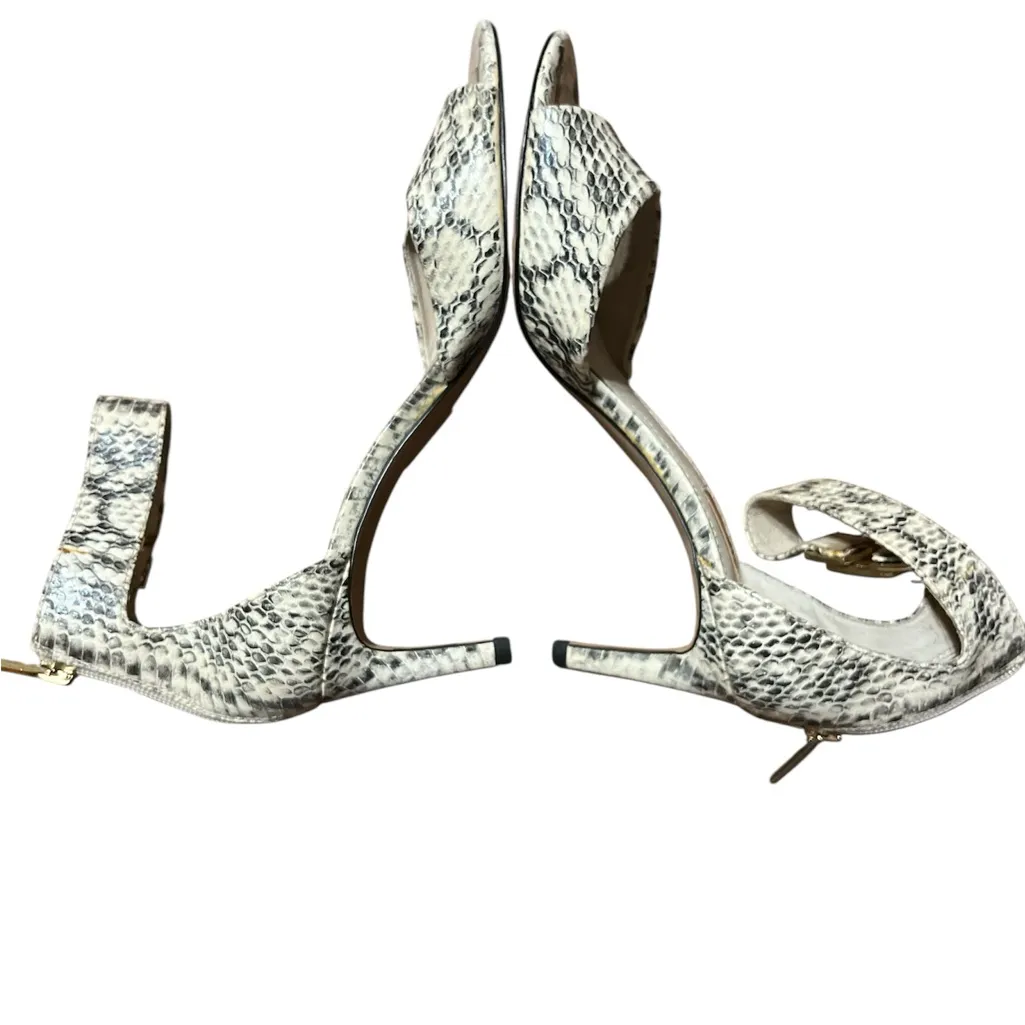 Louise et Cie Snakeskin Heels in Black and Cream - Image 7