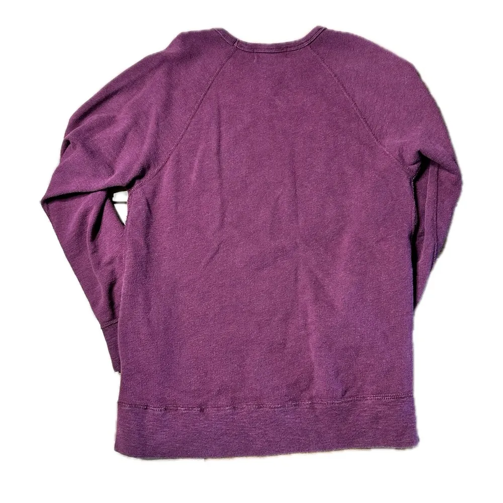 J. Crew Burgundy Long Sleeve Crewneck Side Zipper Sweatshirt Size Smalll - Image 2