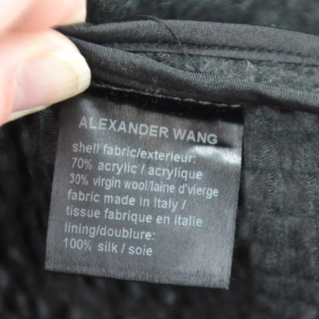 Alexander Wang Oversized Jacket Dark Gray Women's 2 Wool Blend Runway Ribbed - Image 7