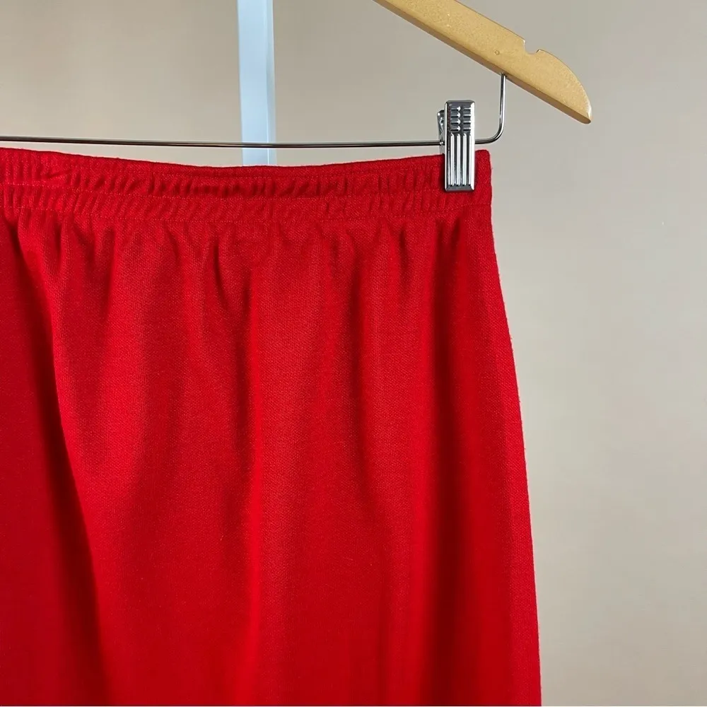 Vintage C. D. Petites Size Small Vibrant Red Midi Pencil Skirt Bold Costume - Image 6