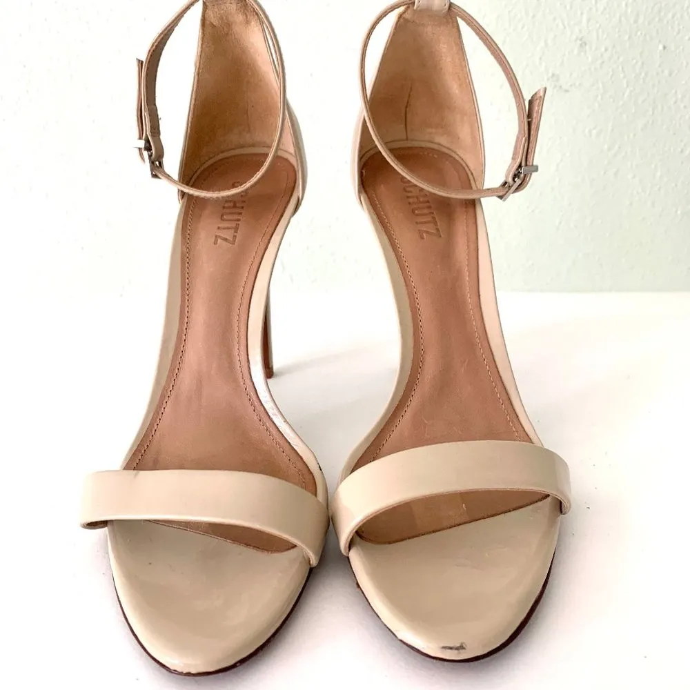 SCHUTZ Cady Lee Nude Patent Sandal Size 9.5 - Image 3