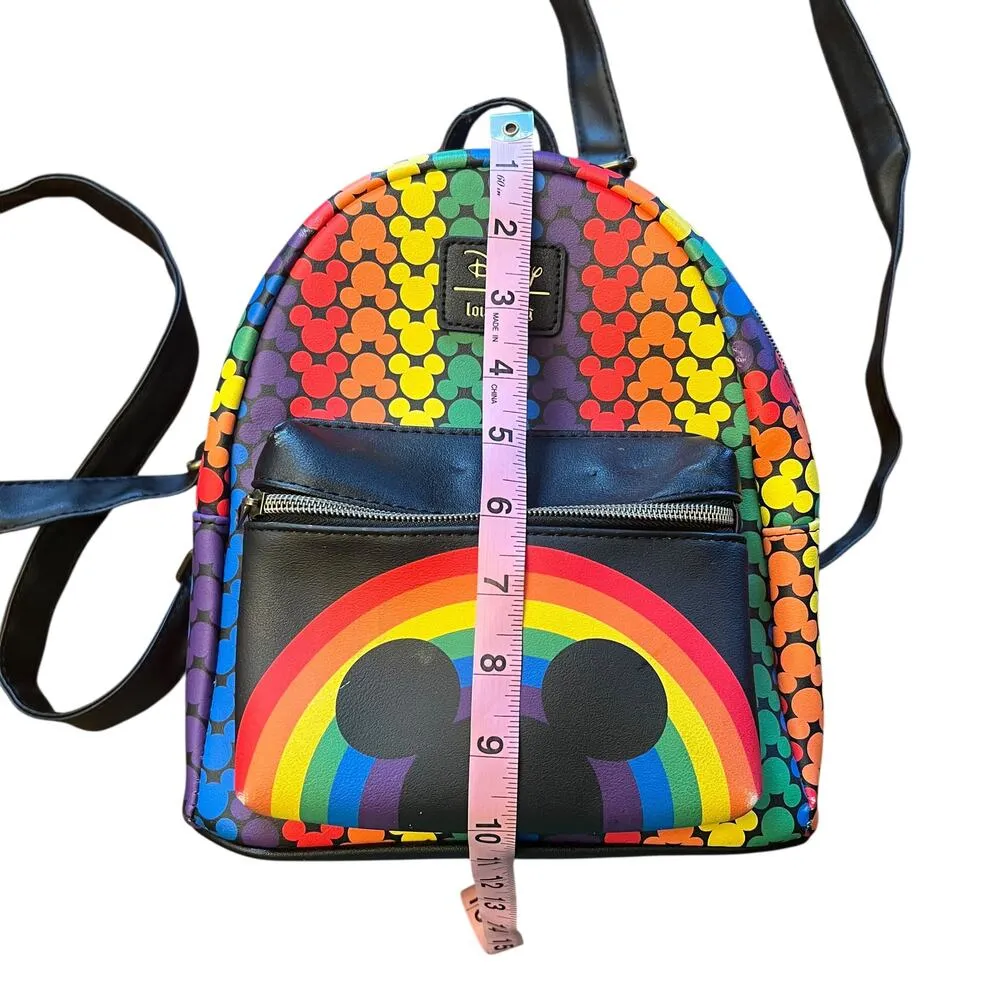 RARE Loungefly Disney Rainbow Mickey Mini Backpack Pride Love - Image 11