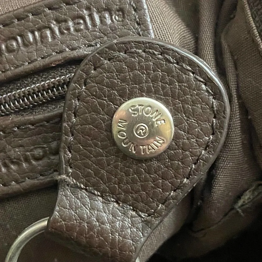 Vintage Stone Mountain Brown Leather Shoulder Bag - Image 11