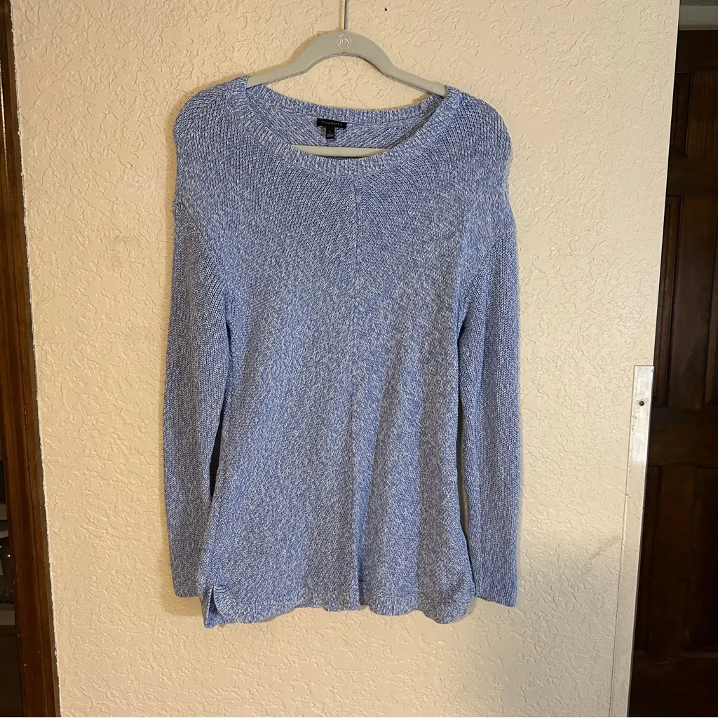 Talbots‎ Bird Nest Blue LARGE Crew Neck Sweater - Image 2