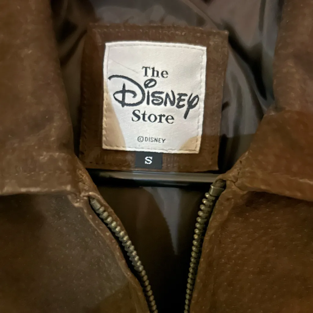 Disney Winnie the Pooh Vintage Brown Suede 100% Leather Coat‎ Womens  Sz S NWT - Image 3