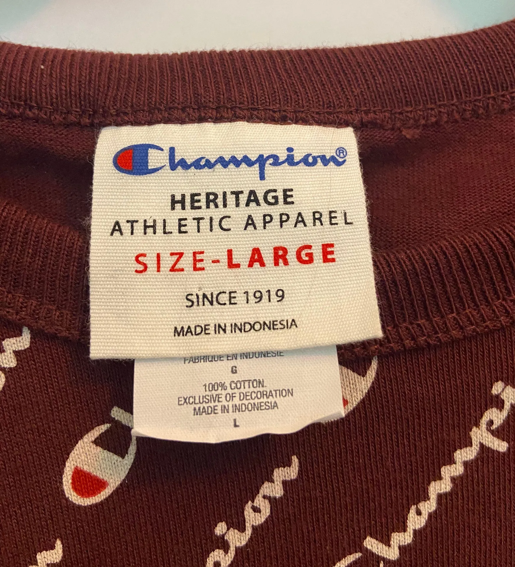 Champion Vintage T Shirt In Maroon - Image 2