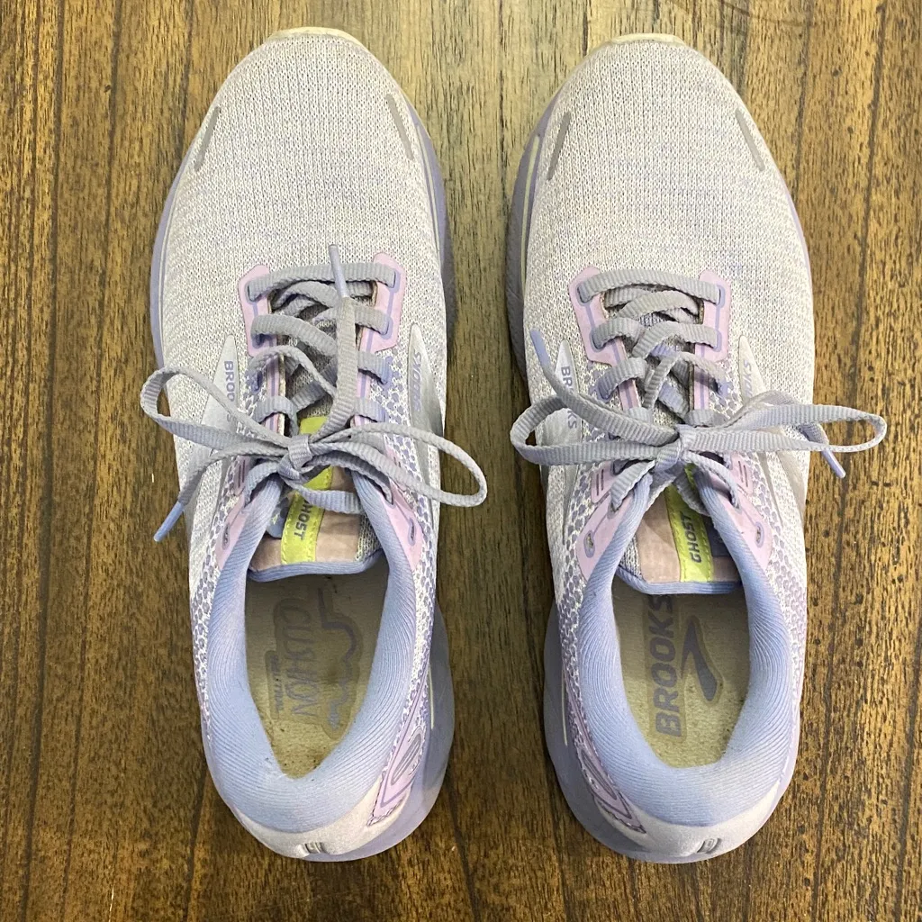 Brooks Ghost 14 Running Shoes 1203561B566 - Lilac Purple Lime Womens size 9.5 B - Image 5
