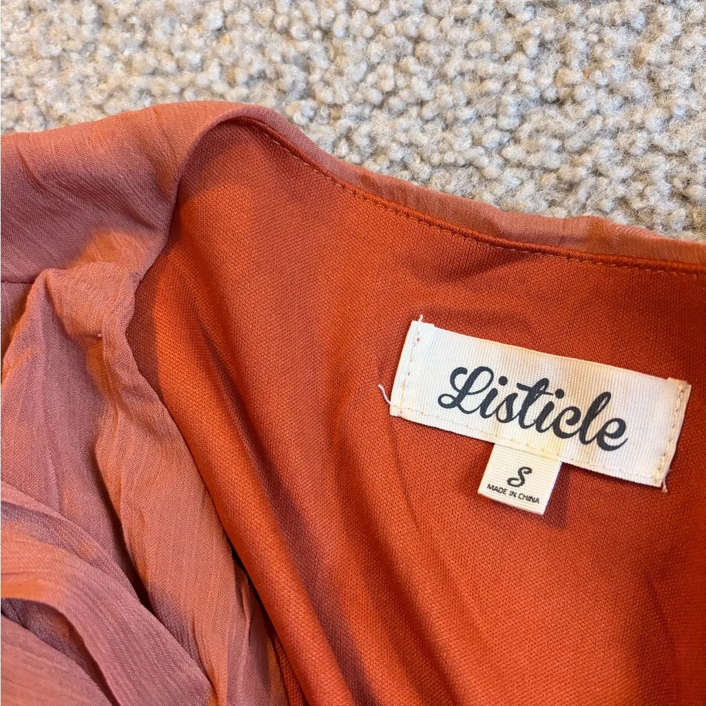 Listicle Terracotta Pleated Maxi Dress - Image 3