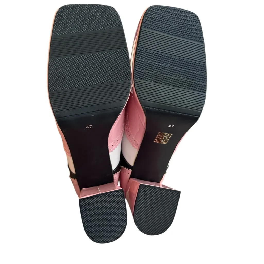 Women’s Square Toe Platform Shoes Lace Up Chunky Heels Gothic Pumps College Pink Size undefined - Image 9