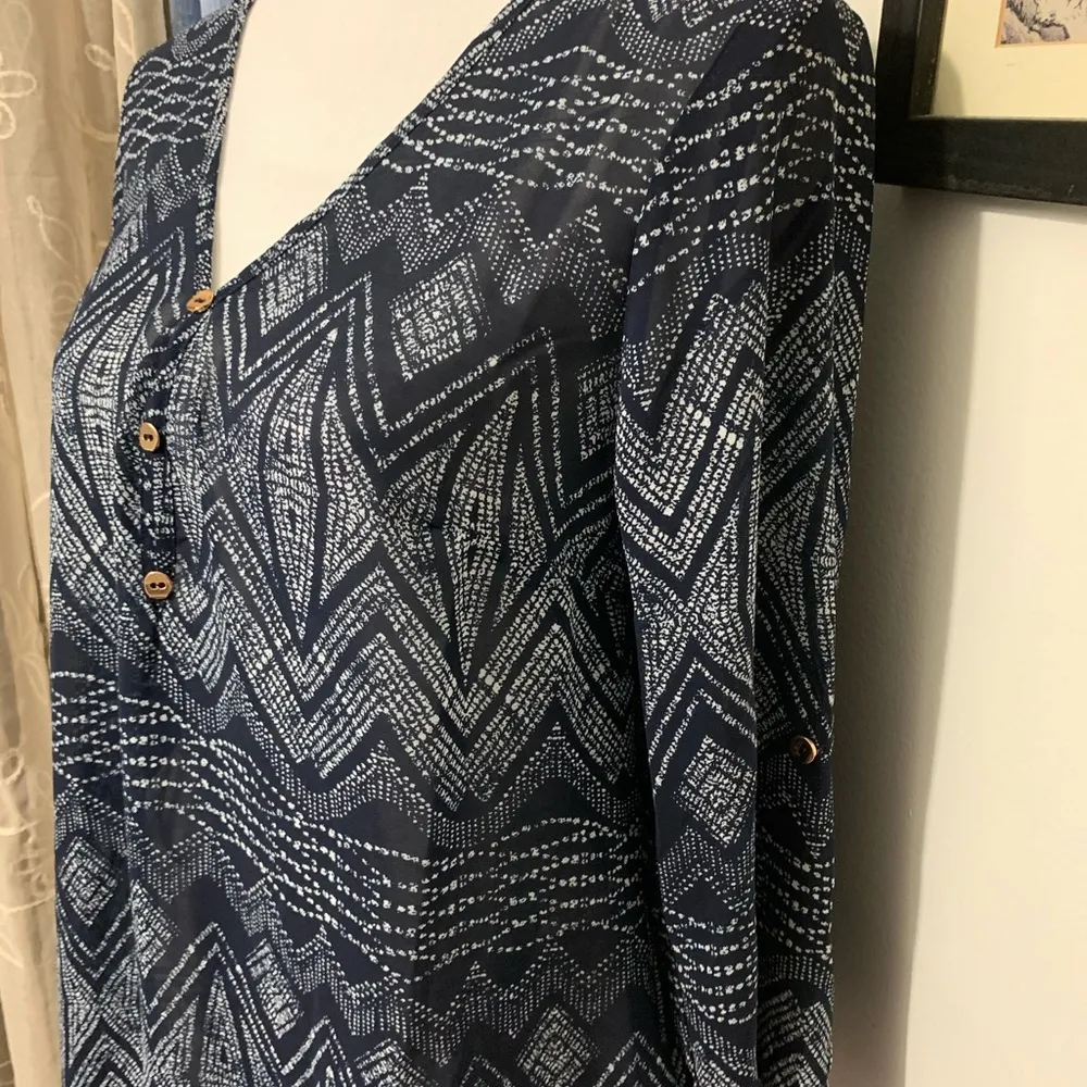 DNA Couture Blue and White Blouse - Image 3