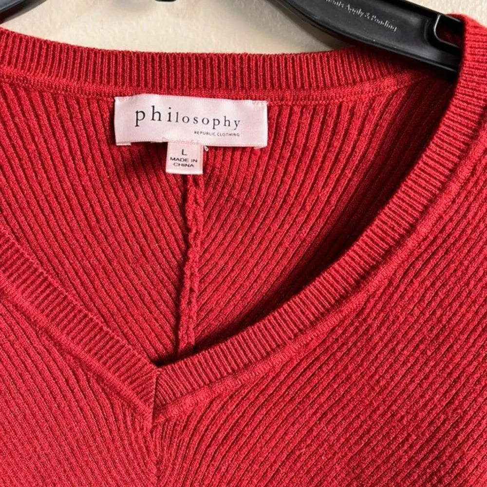 Philosophy Republic Clothing large red sweater - Image 2