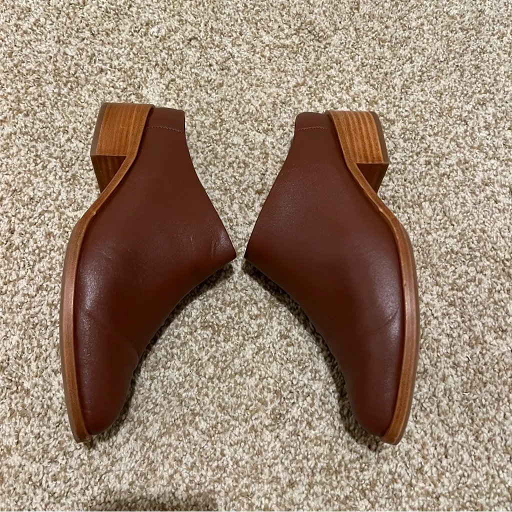 NWT Poppy Barley Low Down Heeled Leather Mule in Redwood Brown Size 8.5 - Image 6