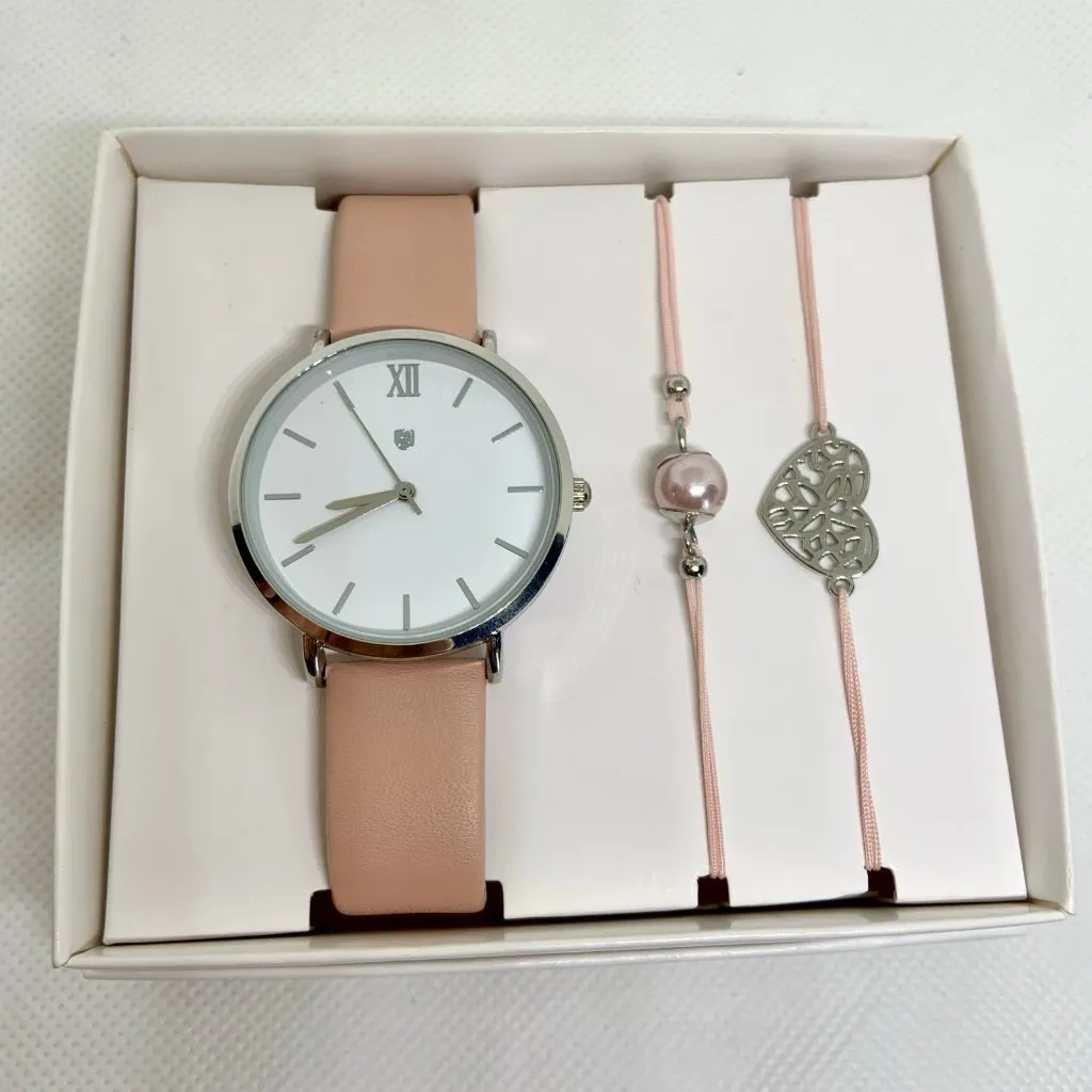 NEW Women's AURIOL Silver Tone Classic Dress Casual Watch heart bands running - Image 2