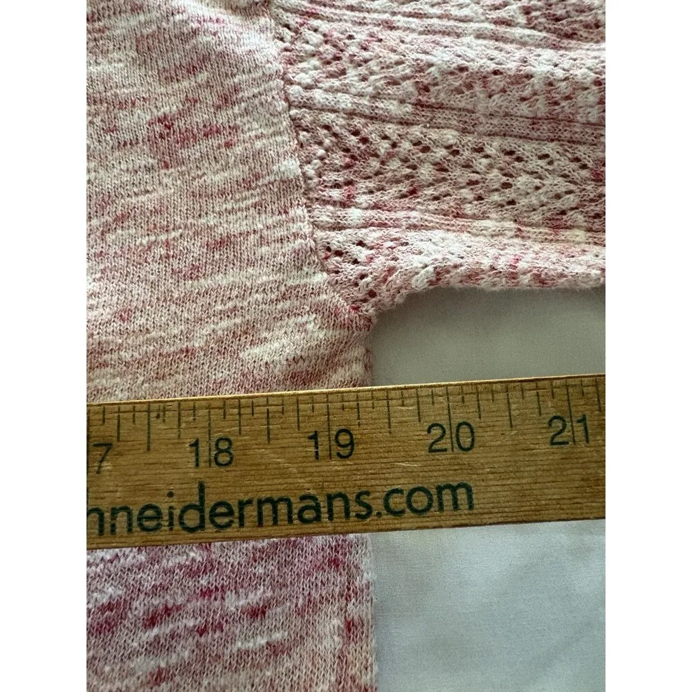 Sundance Cardigan Sweater Womens XS Red White Open Front Oversize Cottagecore - Image 10