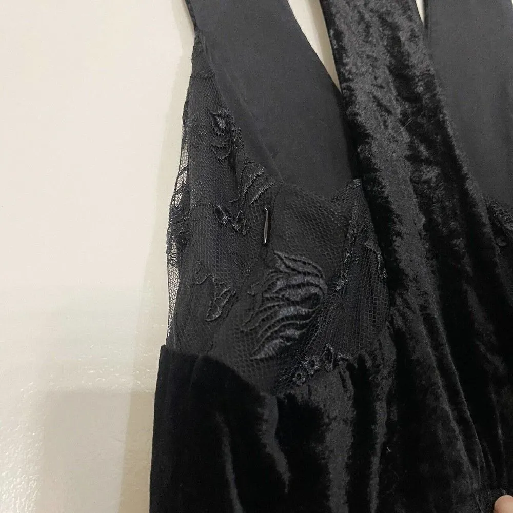 A.L.C. Black floral lace pleated sleeveless top size US small 2 - Image 4