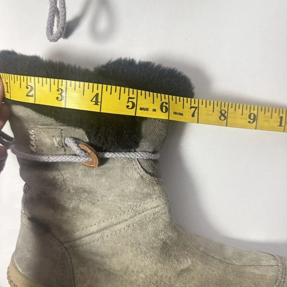 Cushe Women's Fireside Gray Winter Waterproof Suede Leather Boots Moccasin 8 - Image 10