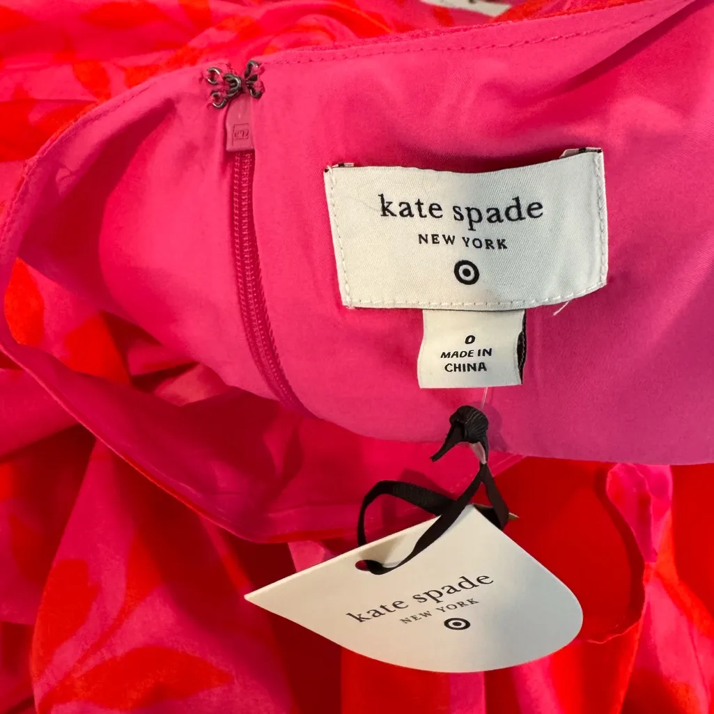 Kate Spade X Target Classic Rose 0‎ Peplum Midi Dress Floral - Image 6
