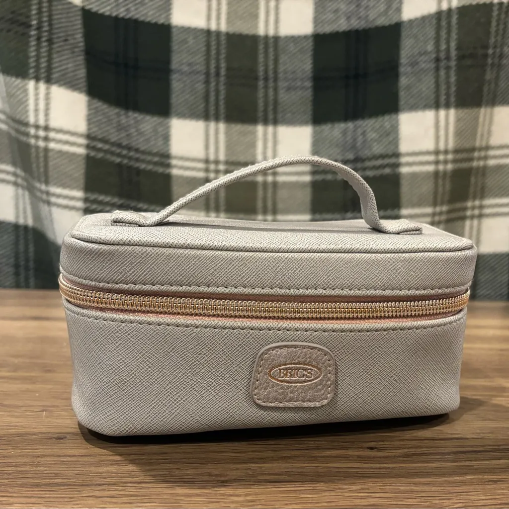 Brics Qatar Airways Travel Makeup Case Grey Rose Gold Cosmetic Pouch Toiletry Pink - Image 2