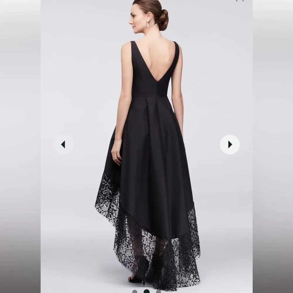 Betsy & Adam Taffeta High-Low Ball Gown with Wide Lace Hem NWT SZ 18W & 16W - Image 2