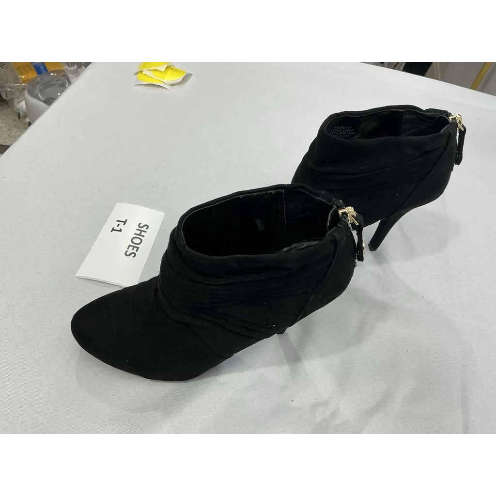 Womans Guess Booties 5.5 M Black Back Zip Stilettos Heels Rushed - Image 3