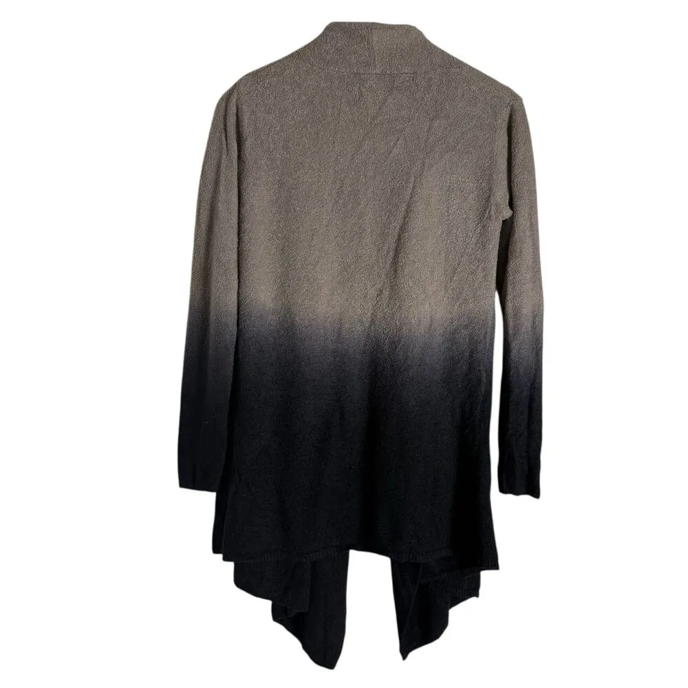 Barefoot Dreams CozyChic Lite Calypso Wrap Open Cardigan Sweater Gray Ombre M - Image 6
