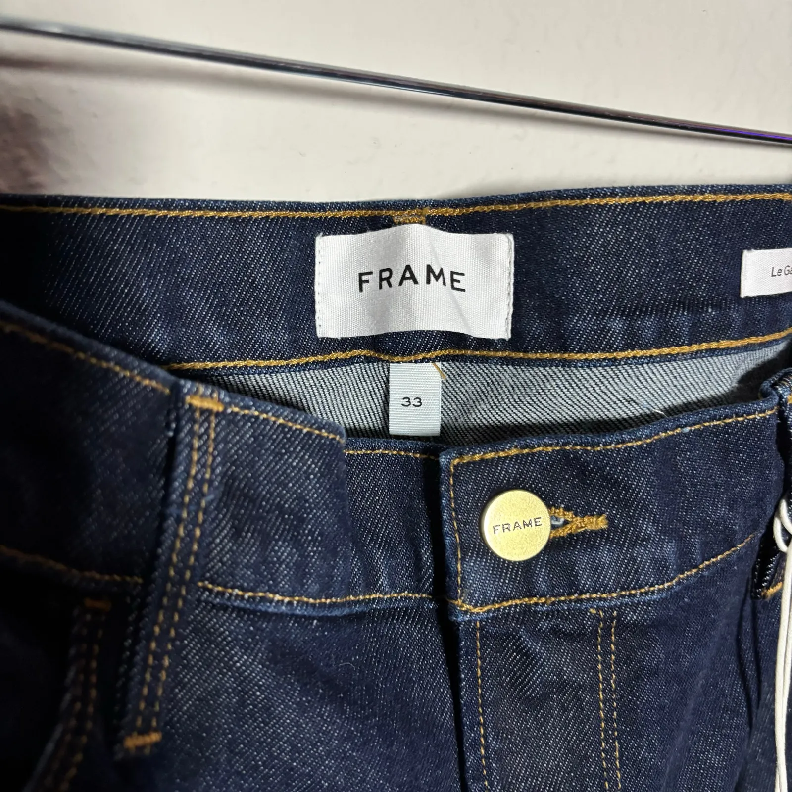 NWT Frame Le Garcon Crop Dark Wash Denim Jeans Size 33 - Image 9