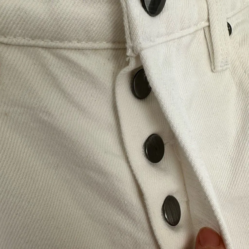 Frame Women’s 24 White Le Original Rumpled Blanc Grind Jeans Button Fly - Image 2