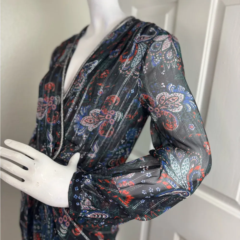 Veronica Beard Kaira Metallic Floral Silk Maxi Dress Size 8 NWT $895 - Image 10