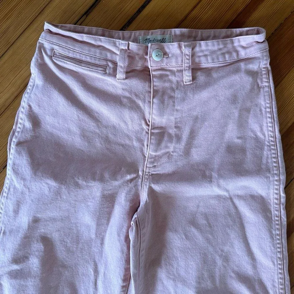 Madewell Emmett Wide Leg Crop Pants in Pink Oyster Size 27 - Image 5