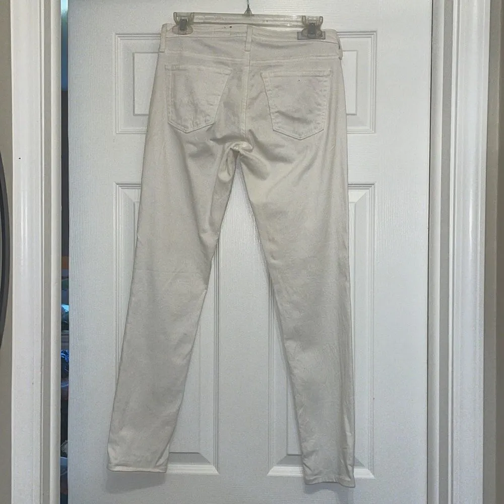 AG Adriano Goldschmied White Stevie Slim Straight Ankle Jeans - Image 5