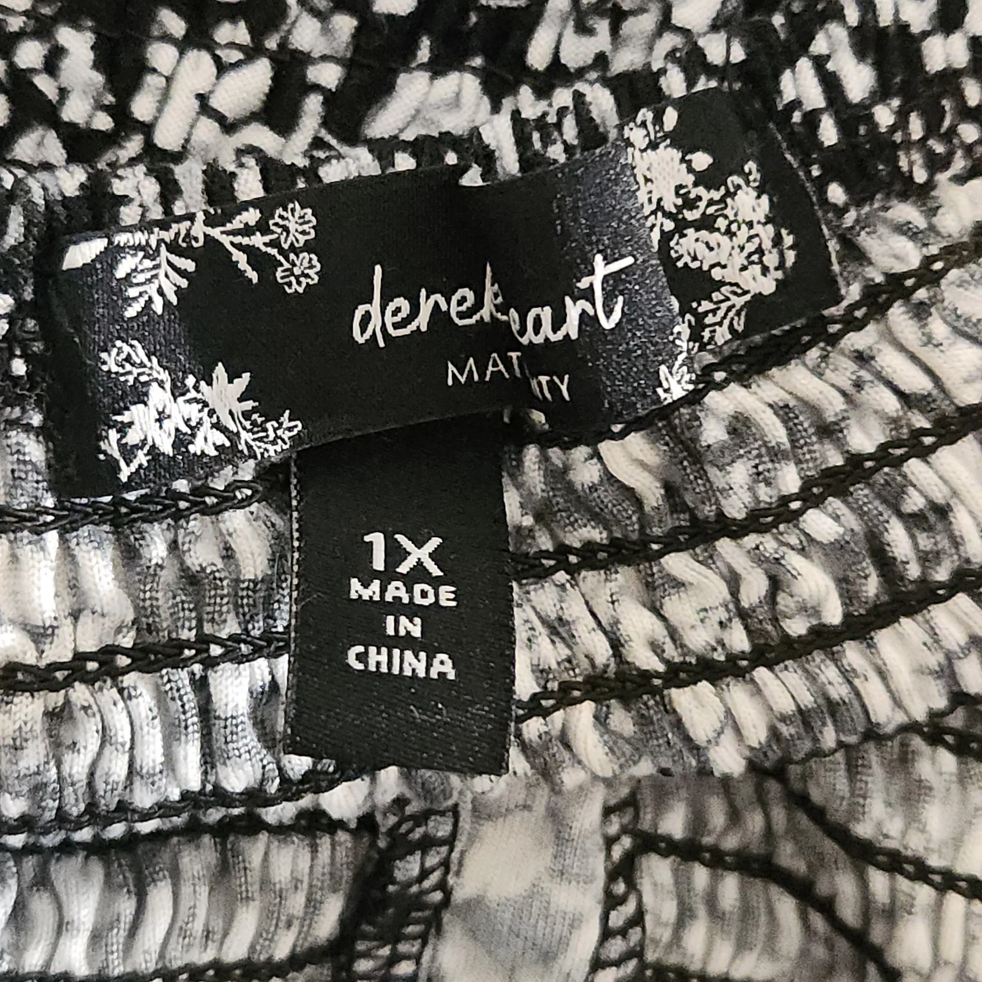 Derek Heart Maternity Black Floral Print Puffy Sleeve Top Size 1X Floral Boho To - Image 6