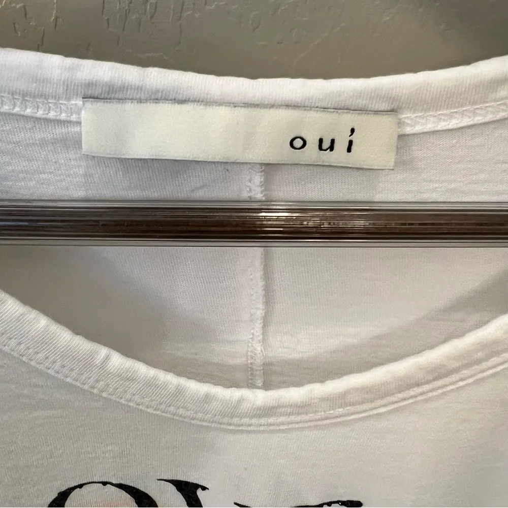 OUI Love is art graphic white tshirt, short sleeve, 100%Cotton, size 10 - Image 3