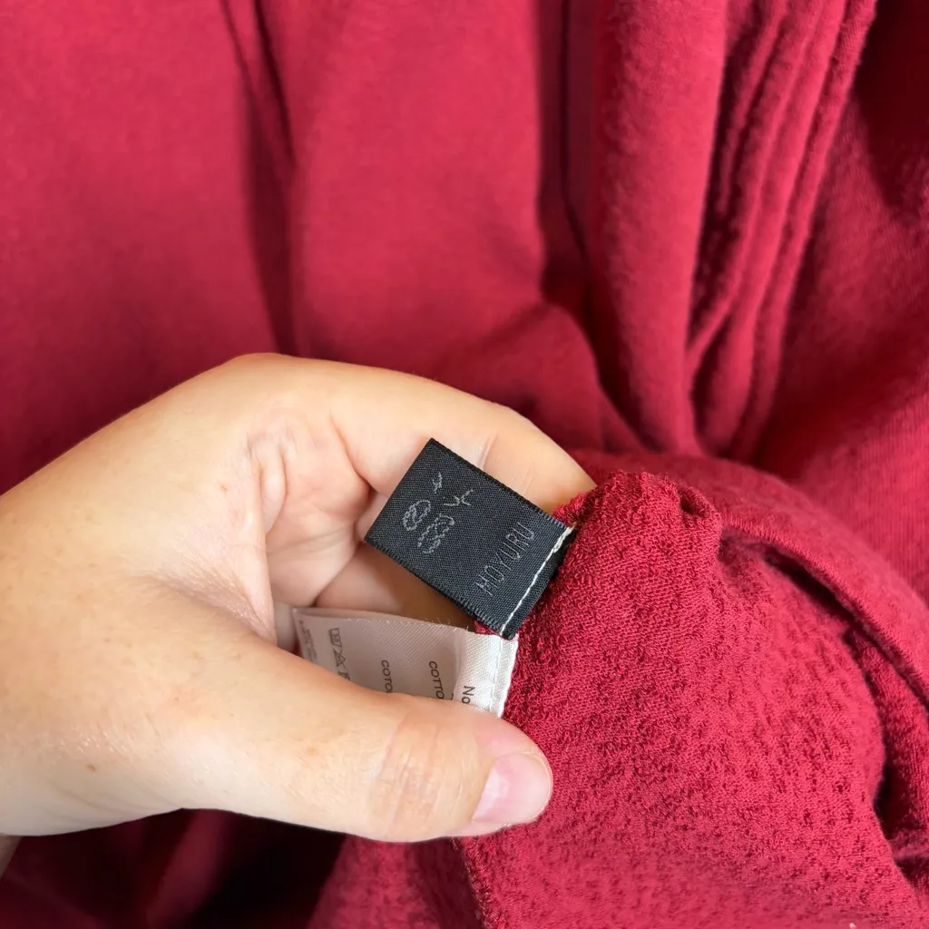 Moyuru Waffle Texture Tunic Dress Size Medium Red - Image 10