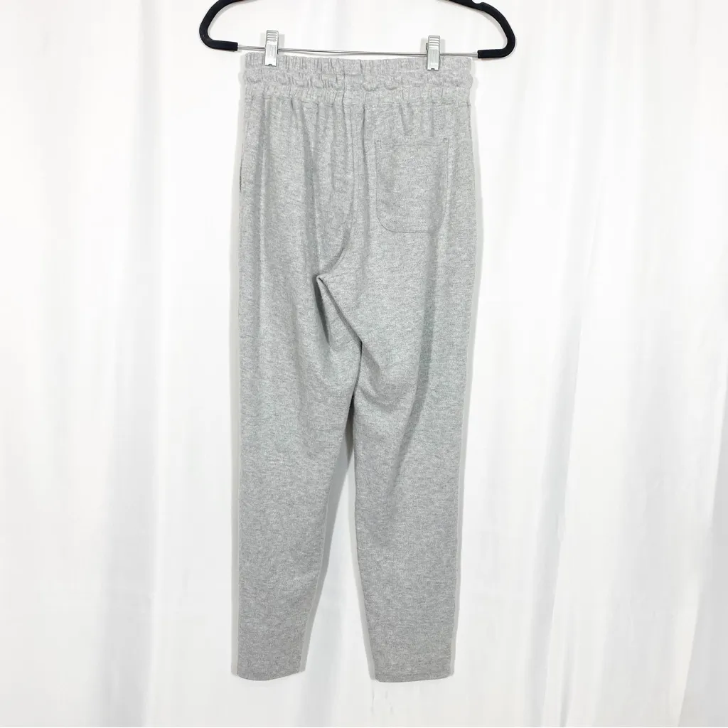 Faherty Fleece High Rise Sweatpants Lounge Track Pants: Light Heather Grey - Image 3