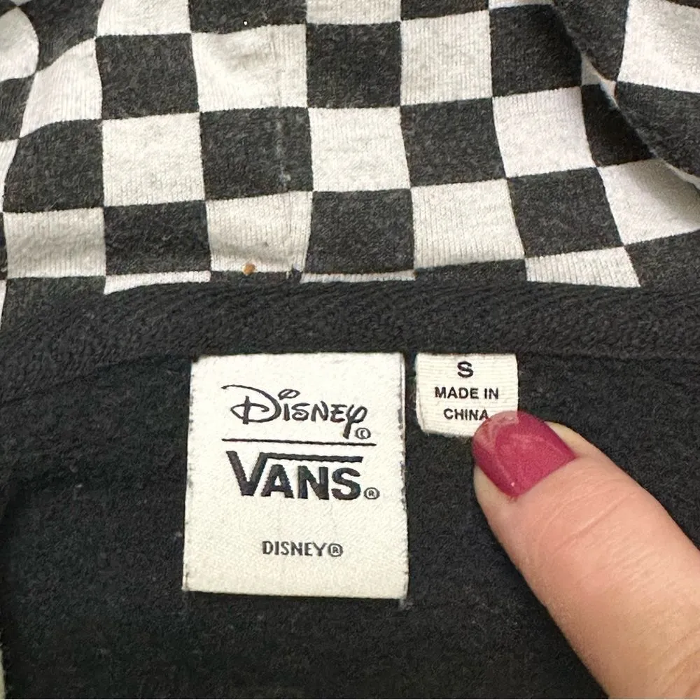 VANS X Disney Punk Mickey Mouse & Minnie 90’s Pullover Hoodie S Black - Image 4