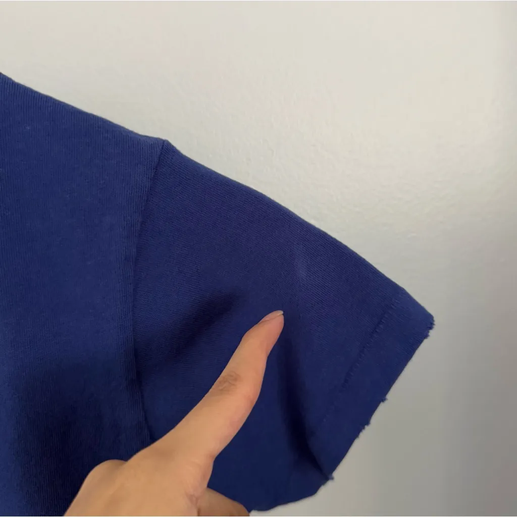 Daydreamer XS Having a Ball Vintage Tee Cherry Detail Royal Blue Distressed - Image 4