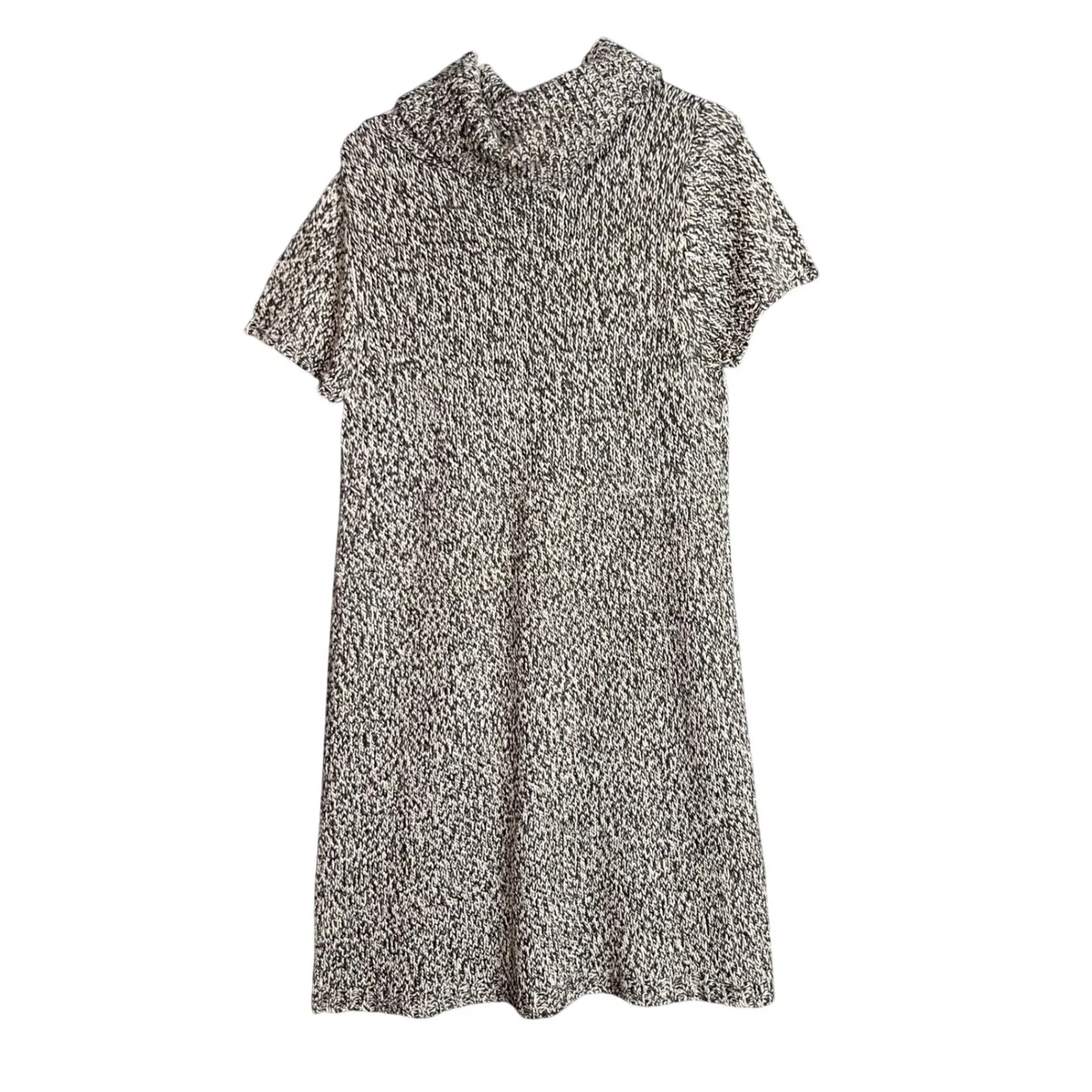 Cato Knit Sweater Dress Womens Large Short Sleeve Cowl Neck Speckled Chic Casual - Image 3