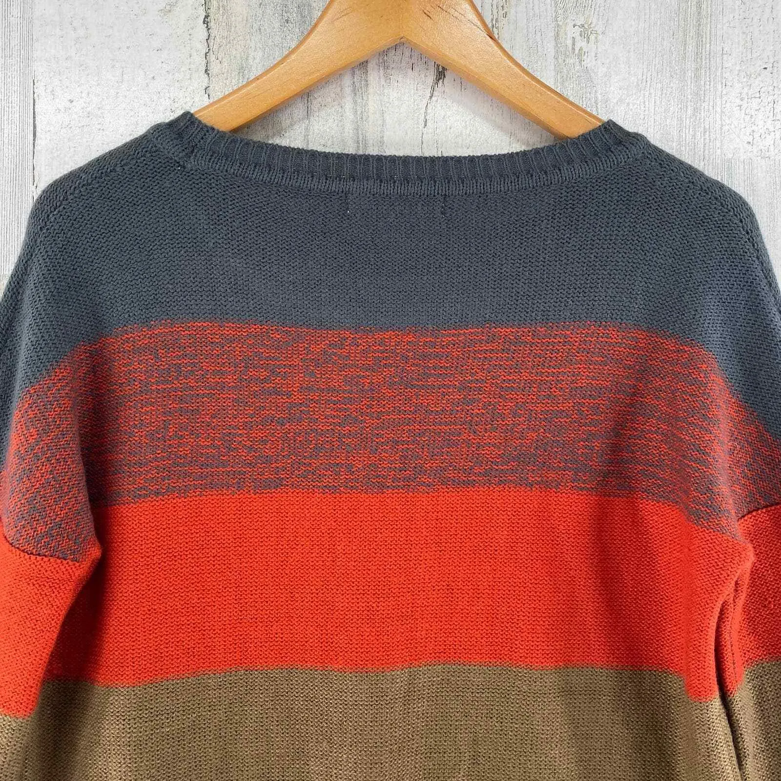 Jack by BB Dakota Sweater Dress Womens XS Orange Gray Striped Soft Acrylic Knit - Image 4
