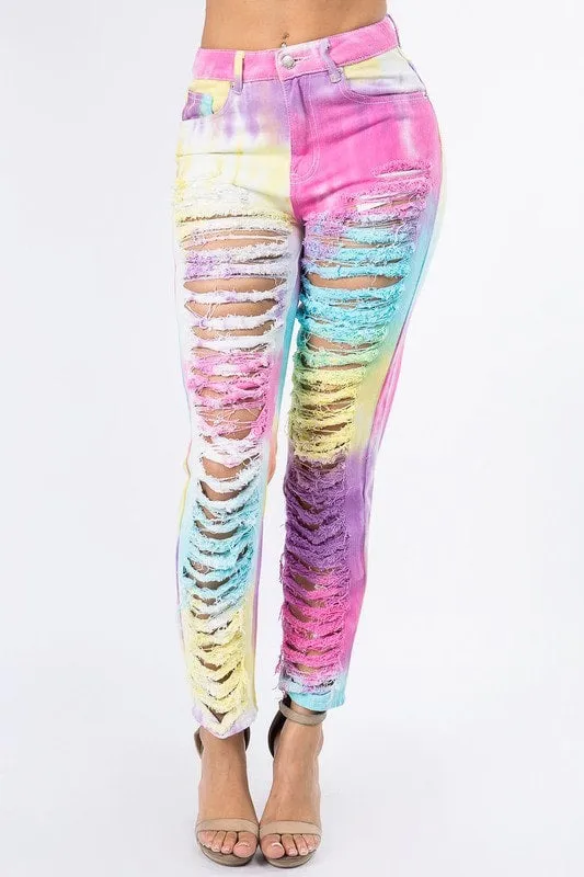 American Bazi Tie Dye Distressed Jeans - Image 2